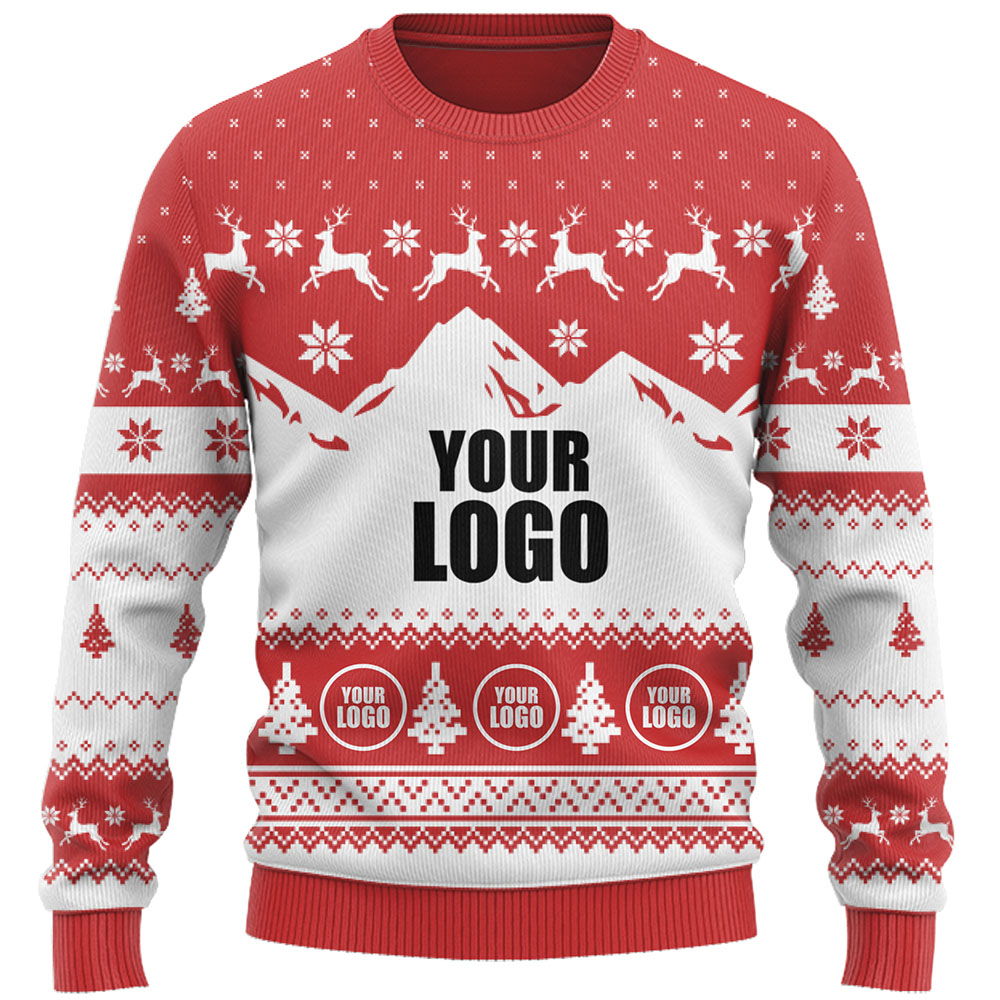 Custom Mountain Logo Ugly Christmas Sweater Live Preview 8